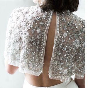 Anthropologie BHLDN Needle & Thread Philomena Cape